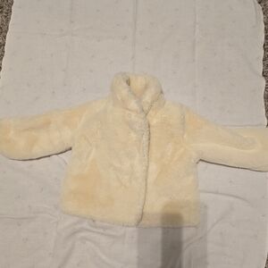 Cat & Jack Cream Fuzzy Kids Puffer Jacket